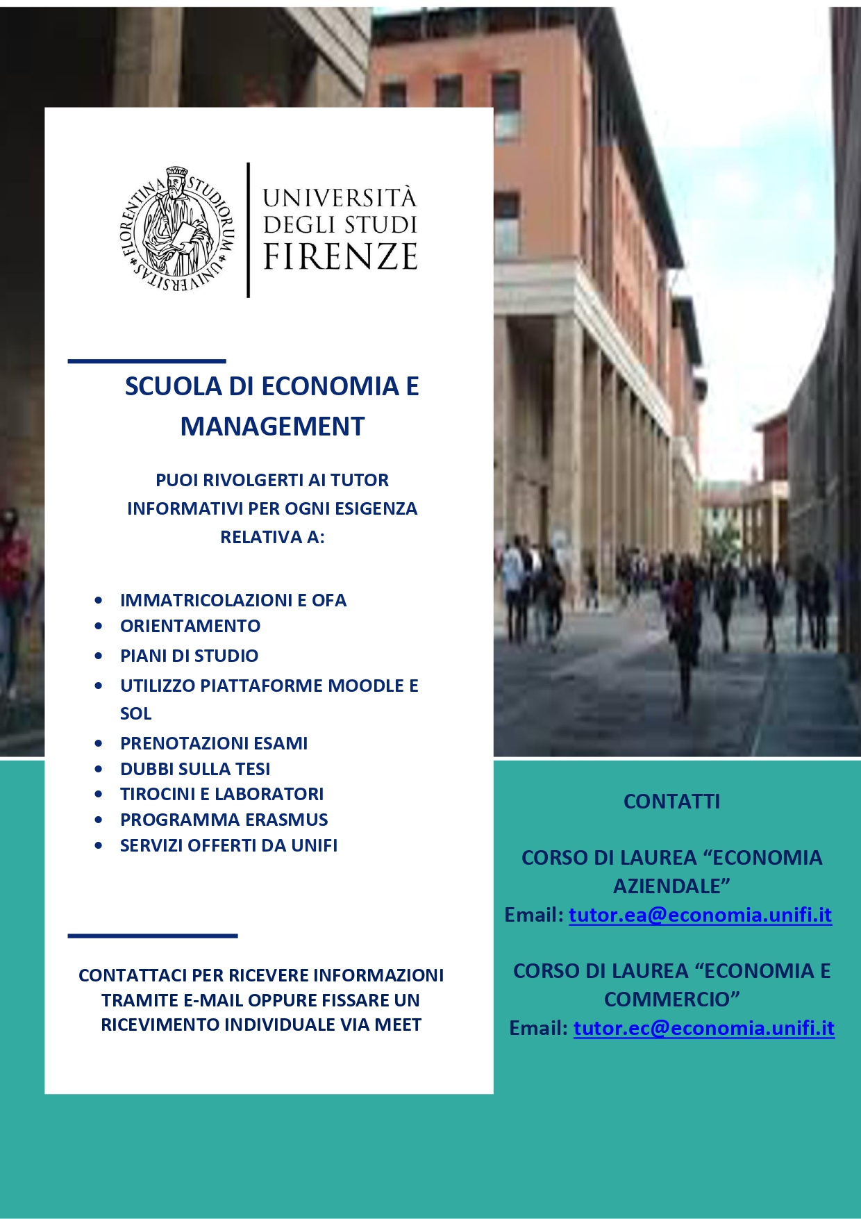 FAQ, Scuola, Scuola di Economia e Management